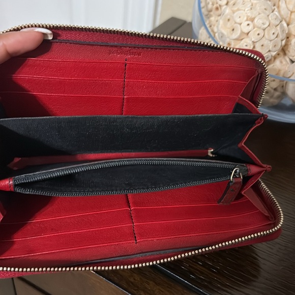 YSL Black and Red Leather Wallet - Picture 7 of 9